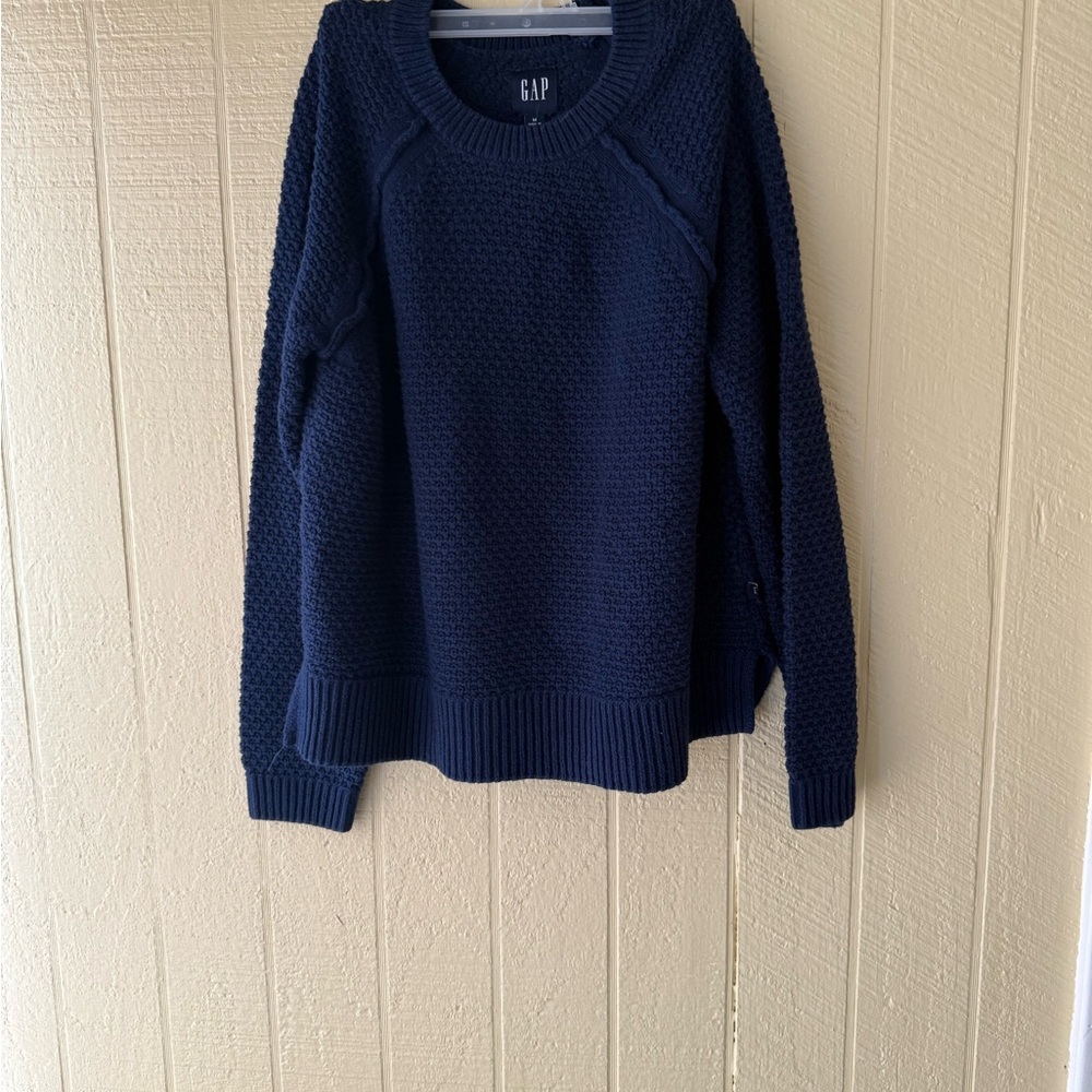 GAP Blue Crew Neck Sweater Relaxed Fit